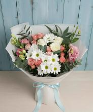 Букет цветов из:  Розы, Лизиантусы и Хризантемы в Афанасово