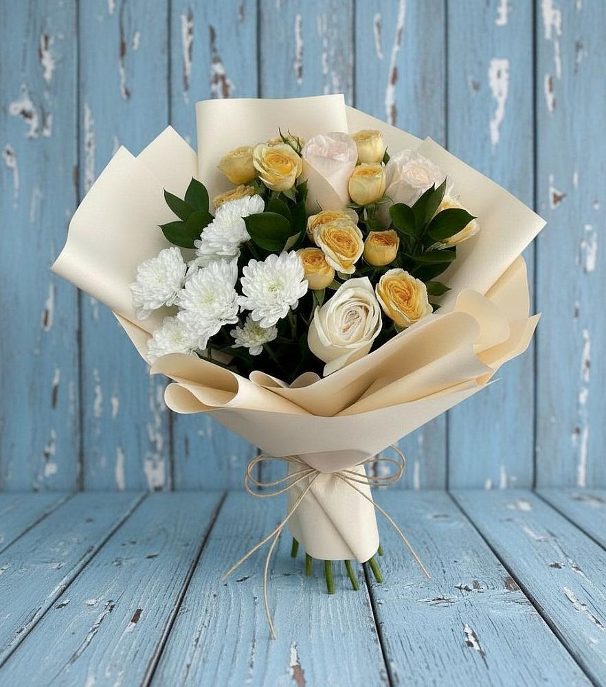Букет цветов из: Розы и Хризантемы в Афанасово