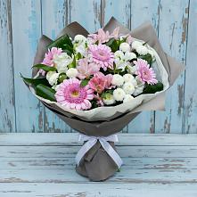 Букет цветов из:  Герберы, Альстромерии и Хризантемы в Афанасово