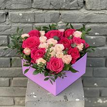 Цветочная композиция из Розы в коробке в Афанасово