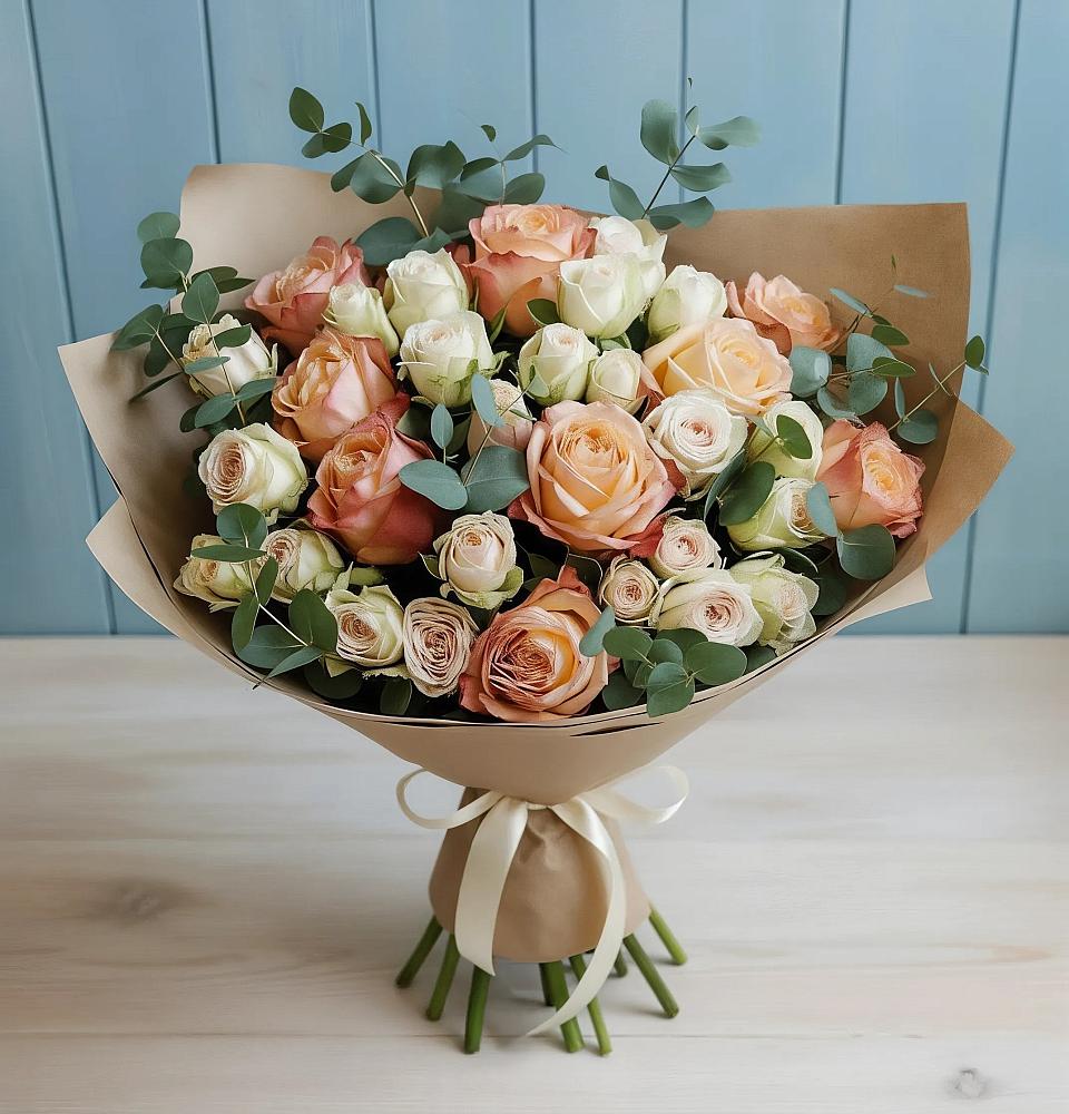 Букет цветов из: Альстромерии и Розы в Афанасово