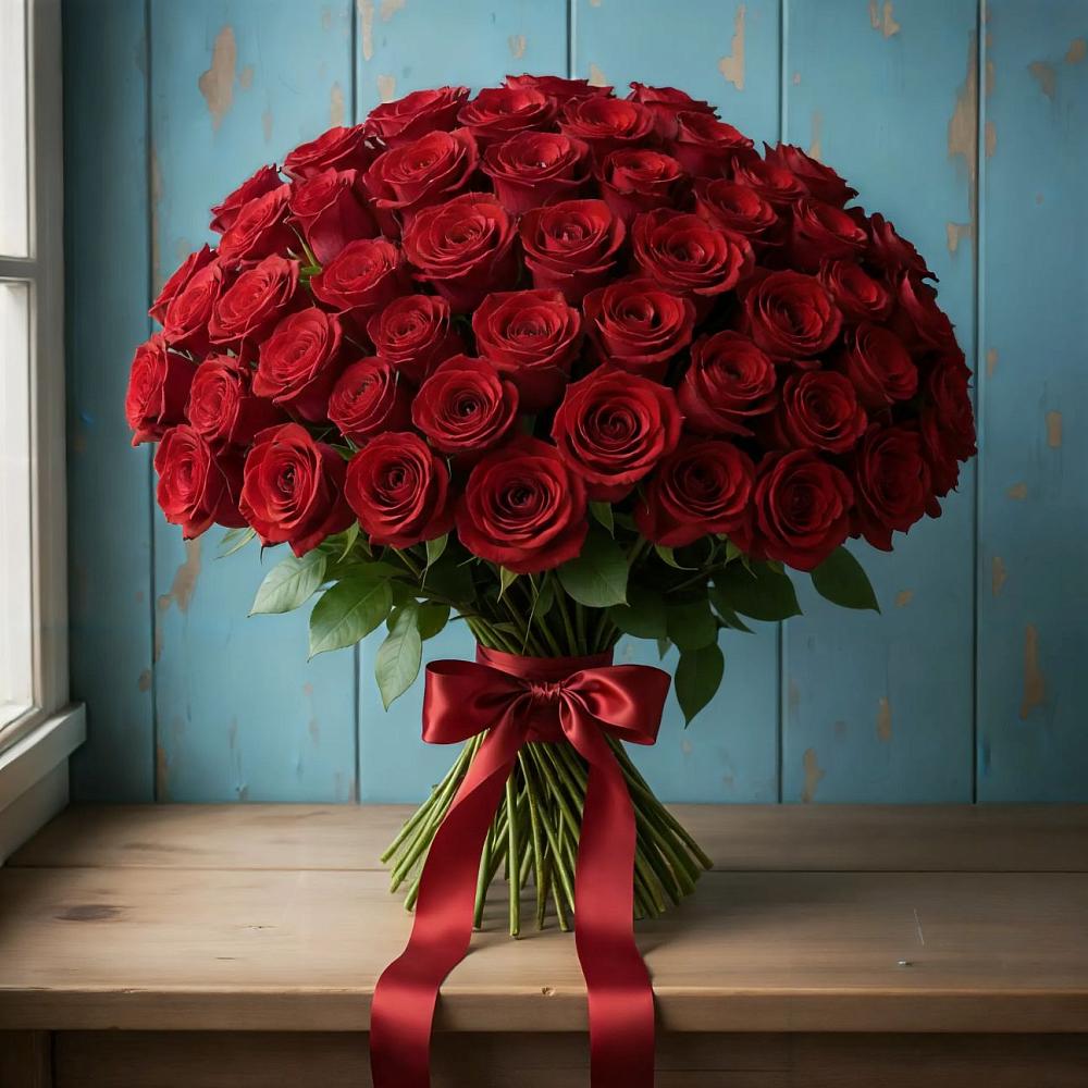Букет Красные розы Блэк Меджик в Афанасово