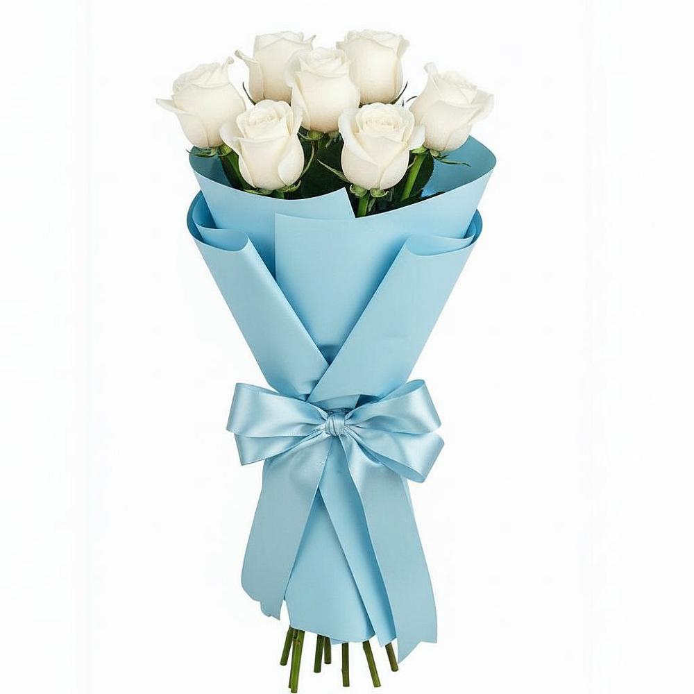 Букет 7 белых роз Проуд в Афанасово