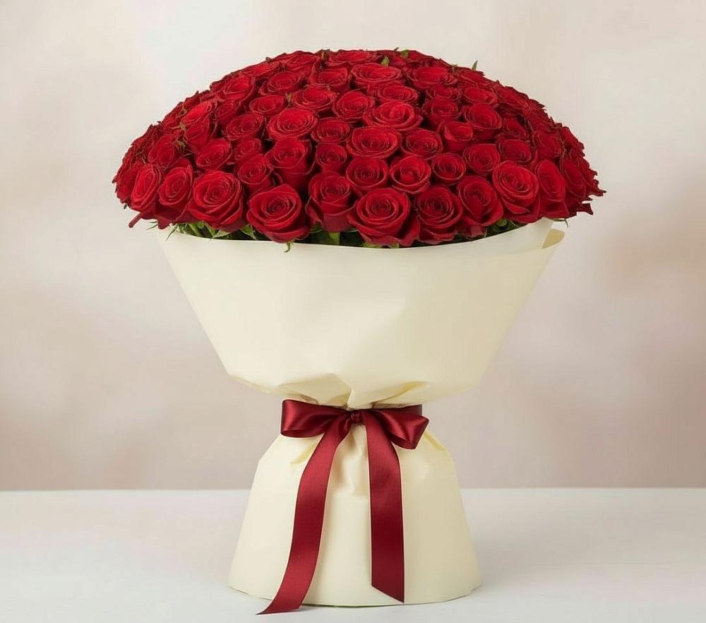 Букет 101 Красная роза Милано в Афанасово