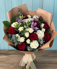 Букет цветов из:  Розы и Альстромерии #REPLACE_PRED# Афанасово