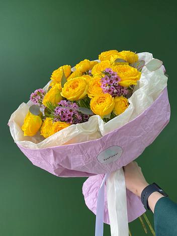 Букет Кустовые желтые розы в Афанасово