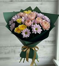 Букет цветов из:  Хризантемы и Розы в Афанасово
