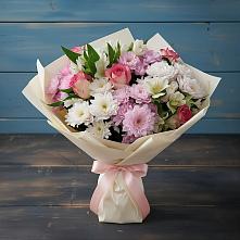 Букет цветов из:  Хризантемы, Альстромерии и Розы в Афанасово