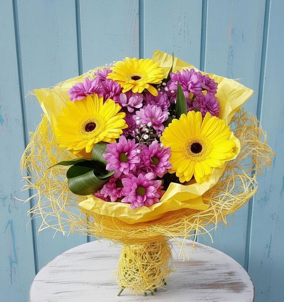 Букет цветов из: Хризантемы и Герберы в Афанасово