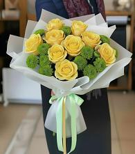 Букет цветов из:  Хризантемы и Розы в Афанасово