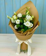 Букет цветов из:  Хризантемы и Лизиантусы в Афанасово