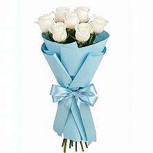 Букет 7 белых роз Проуд в Афанасово