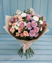 Букет цветов из:  Хризантемы, Розы и Альстромерии в Афанасово