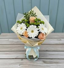 Букет цветов из:  Герберы, Розы и Хризантемы в Афанасово