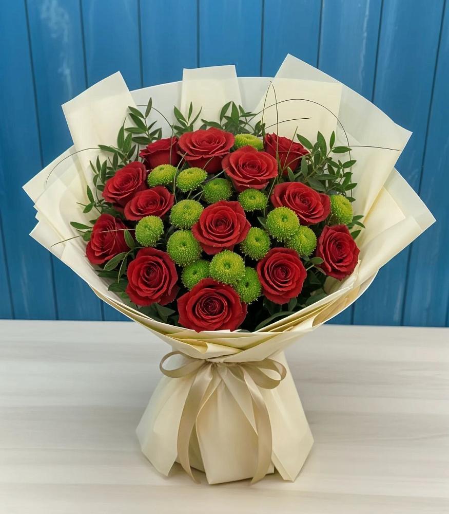 Букет цветов из: Розы и Хризантемы в Афанасово