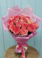 Букет 15 Розовых роз Равель в Афанасово