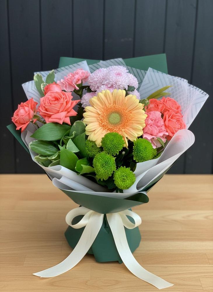Букет цветов из: Гвоздики, Розы, Герберы и Хризантемы в Афанасово